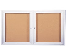 United Visual Products UV403-5 Indoor/Outdoor Cork Board 2 Doors, 42"Wx32"H
