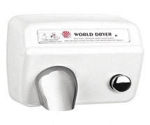 World Dryer DA5-974A Hand Dryers - Push Button, White Finish