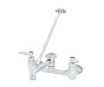 T&S B-0665-CR-BSTR Service Sink Faucet with 8" Centers, Cerama Cartridges, and Rough Finish