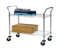 Focus Foodservice FFC18362CH Kitchen Utility Cart 18"W, 2 Shelves, Chrome Plated