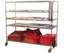 CenPro 24"x60" NSF Chrome Heavy Duty 4-Shelf Kit w/ 64" Posts and Casters