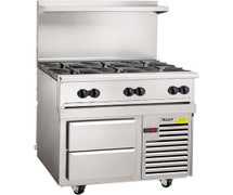 Vulcan 36-S-2B-24GT-N Endurance Gas Range - 36"W, 2 Burners, 1 Bakers Width Oven, 24" Thermostatic Griddle, Manual Ignition, Natural Gas