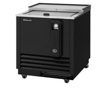 Bottle Cooler - 24-7/8"W, Solid Doors on Top, Black