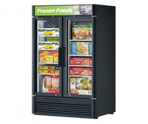 Deluxe Swing Glass Door Freezer - 2 Doors, 8 Shelves, 37 Cu. Ft., Black