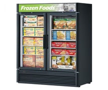 Deluxe Swing Glass Door Freezer - 2 Doors, 8 Shelves, 46.2 Cu. Ft., Black