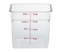 Cambro 8SFSP Camsquare Poly Container, 8 Qt. Capacity, Clear Camwear