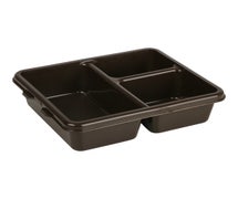 Tray 3 Compartment Co-Polymer, Deep Brown - Case Of 24