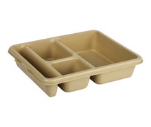 Tray 4 Compartment Co-Polymer 9" X 14" - Case Of 24, Tan
