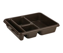 Tray 4 Compartment Co-Polymer, Brown, 9" X 14" - Case Of 24