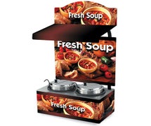 Vollrath 72032-03 Soup Displays and Merchandiser Warmer w/Backboard and Canopy w/Light, Country Kitchen