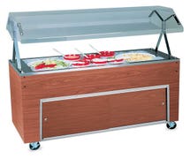 Vollrath 38962 - Affordable Portable Ice Cooled Cold Pan Unit, 60" Wide, Doors on Base, Walnut Finish