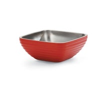 Colored Insulated Serving Bowl, Square, 3/4 Qt., Fire Engine Red