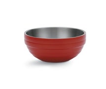Colored Insulated Serving Bowl, Round, 3/4 Qt., Red