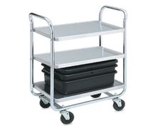 Vollrath 97166 Three Shelf Chrome Plated Steel Utility Cart, 400 lb. Weight Capacity, 28"x16"x36"