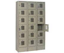 Winholt WL618 Three Column Box Lockers, 18 Person Unit - 36"Wx12"Dx78"H