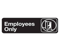 Tablecraft 394506 Employees Only Contemporary Symbol Sign
