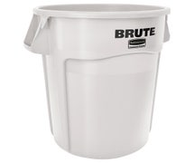 Rubbermaid 1779740 Brute 44 Gallon Round Trash Can, White