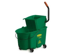 Rubbermaid FG758888GRN WaveBrake 35-Quart Mop Bucket with Side Press Wringer, Green