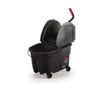 Rubbermaid 1863898 WaveBrake Executive Series 35-Quart Mop Bucket with Down Press Wringer, Black