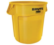 Rubbermaid FG264360YEL Brute 44-Gallon Round Trash Can, Yellow 