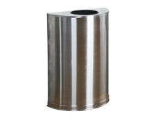 Rubbermaid FGSO12SSSPL Half Round Open Top 12 Gallon Trash Can, Stainless Steel