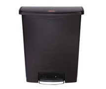 Rubbermaid Slim Jim 90L/24G Resin Construction Step Waste Bin, Black