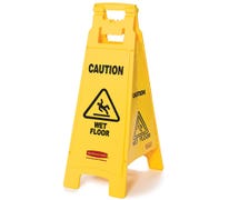 Rubbermaid FG611477YEL Deluxe Wet Floor Sign - Four Sides