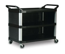 Kitchen Utility Cart - Plastic, Enclosed on 3 Sides, Black
