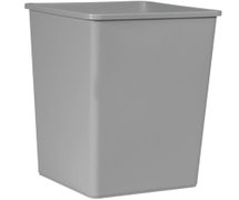 Rubbermaid FG395800GRAY Untouchable 35-Gallon Square Trash Container, Gray