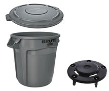 Rubbermaid FG264360GRAY Brute 44-Gallon Trash Can Kit