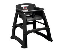 Sturdy Chair Youth Seat with Microban - Plastic with Casters, Black
