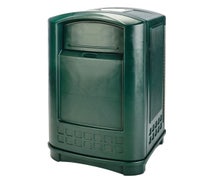 Plaza Waste Receptacle With Standard Swing Doors and Ashtray Top, Green