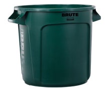 Rubbermaid FG261000DGRN Brute 10-Gallon Round Trash Can, Green