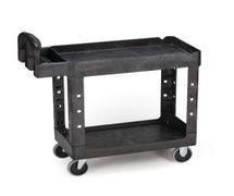 Rubbermaid FG450088BLA Kitchen Utility Cart - Heavy Duty Plastic, 39"Wx18"Dx33"H, Black