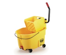 Rubbermaid 2031764 Wavebrake 35 qt. Side Press Bucket and Wringer with Drain, Yellow