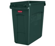 Rubbermaid 1955960 Slim Jim 16-Gallon Rectangular Trash Can, Green