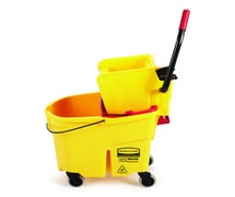 Rubbermaid FG758088YEL WaveBrake 35-Quart Mop Bucket with Side Press Wringer, Yellow