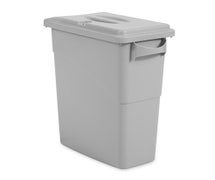 Rubbermaid FG9W2500LGRAY Slim Jim 16-Gallon Rectangular Trash Can with Confidential Document Lid, Gray