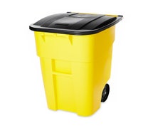 Rubbermaid FG9W2700YEL Brute 50 Gallon Roll-Out Trash Can with Lid, Yellow