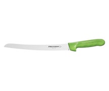 Color Coded Bread Knife - Sani-Safe, 10" Scalloped Blade, Green