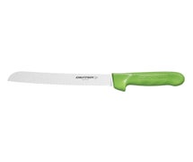 Color Coded Bread Knife- Sani-Safe, 8" Scalloped Blade, Green