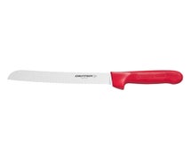 Color Coded Bread Knife- Sani-Safe, 8" Scalloped Blade, Red