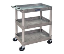 Hubert Grey Plastic 3-Shelf Cart - 24"L x 18"W x 39 1/4"H