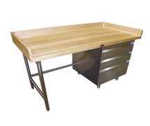 Advance Tabco BST-306R Bakers Top Wood Work Table with Three Drawers, 30"x72" 