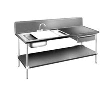 Advance Tabco DL-30-96 Free-Standing Prep Table w/2 Sinks, 96"W x 30"D