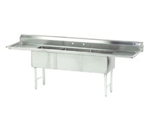 Advance Tabco FC-3-1620-24RL-X Fabricated NSF Sink, 3-Compartment, 24" Drainboards