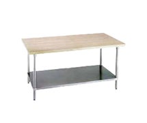 Advance Tabco H2S-305 Maple Top Wood Work Table with Stainless Steel Undershelf, 30"x60"