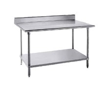 Advance Tabco KLG-306 Stainless Steel Work Table with Shelf and Backsplash, 72" x 30"