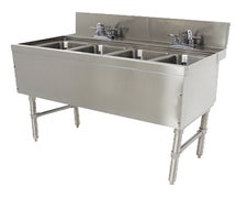 Advance Tabco PRB-24-44C Prestige Underbar Sink Unit, 4-Compartment, 48"W