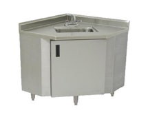 Advance Tabco - SHK-1735 - Sink Cabinet, Corner Design, 14" X 10" X 10" Deep Sink, Extended "W" Faucet & Basket Drain